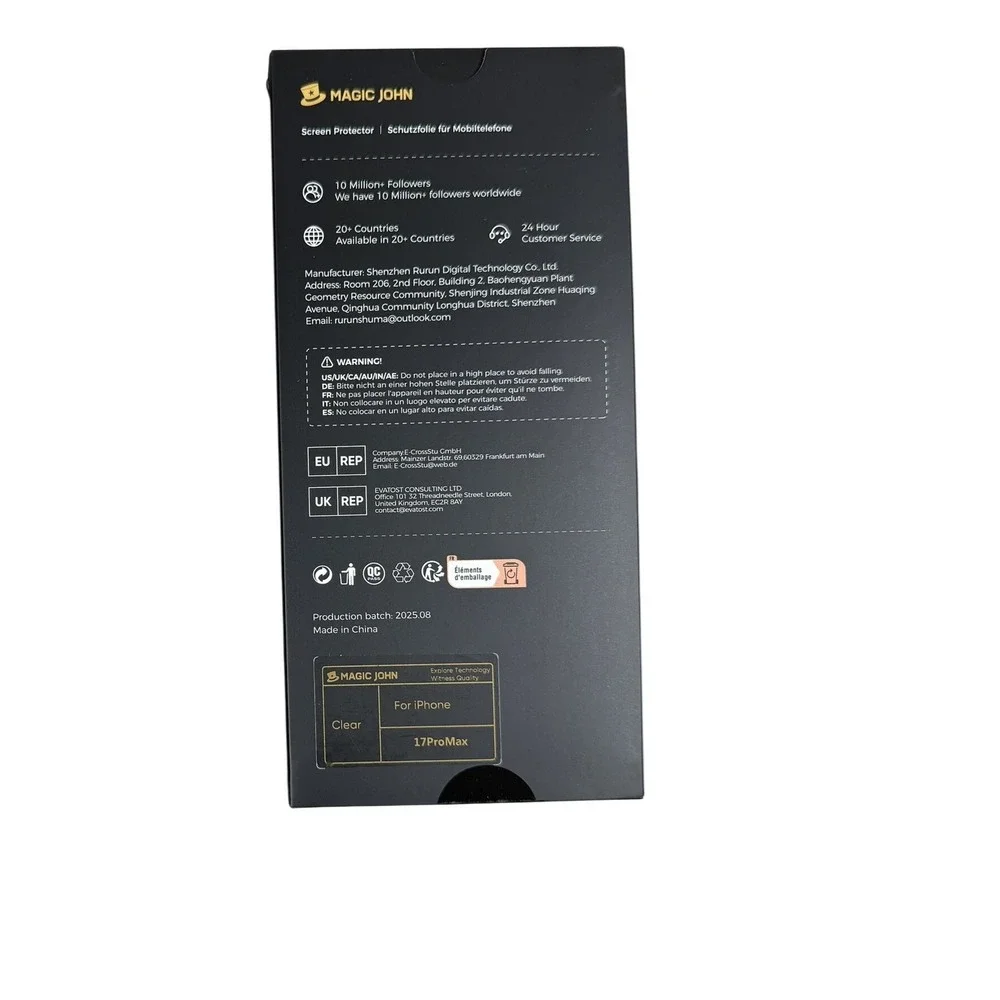 MAGIC JOHN INSTAGUARD+ SCREEN PROTECTOR‎ FOR IPHONE 17PROMAX NIB